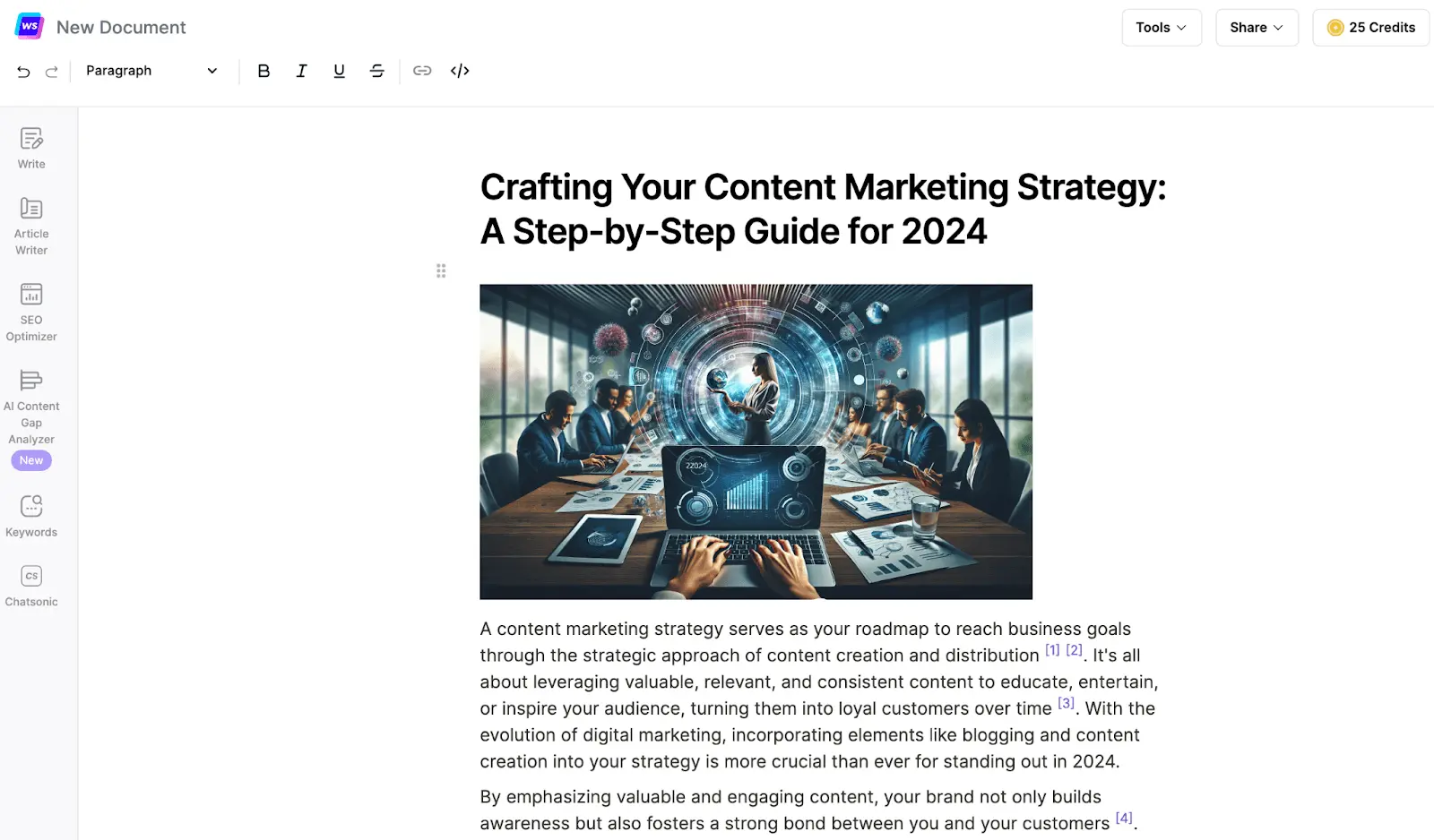 ChatSonic AI content generation