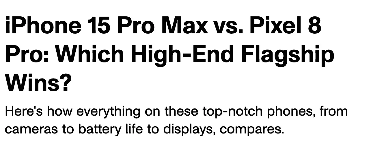 Blog post headline example iPhone 