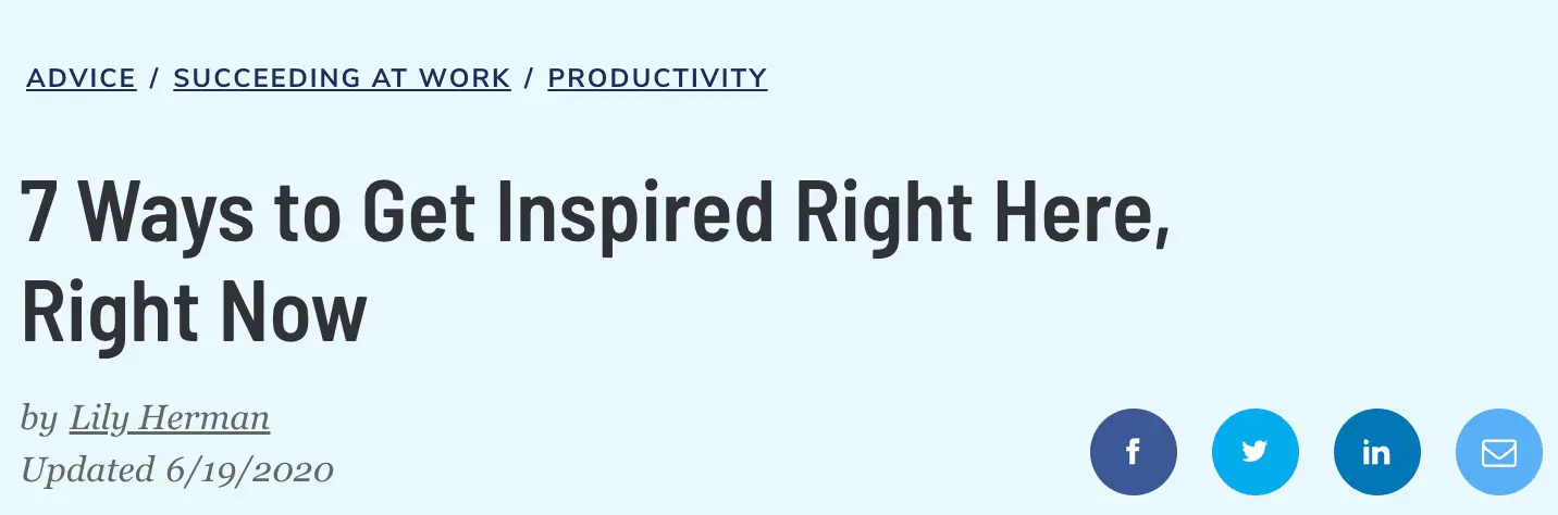 Blog post headline example The Muse 