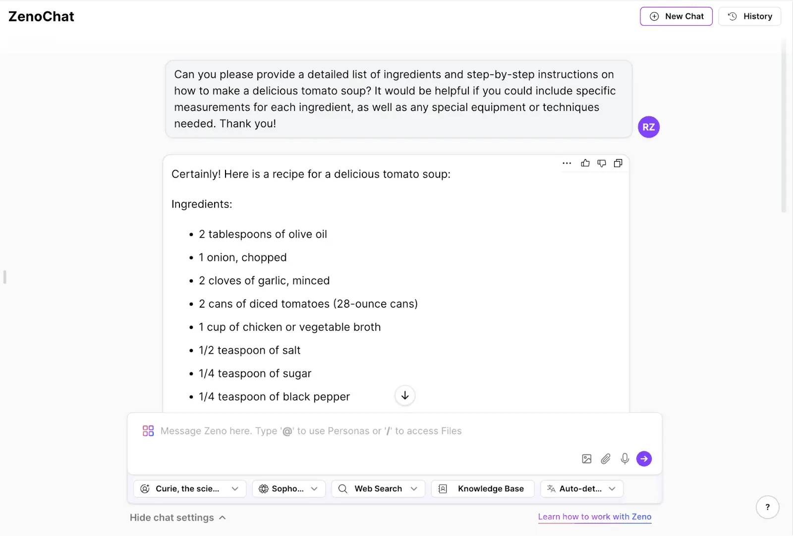 ZenoChat AI chatbot