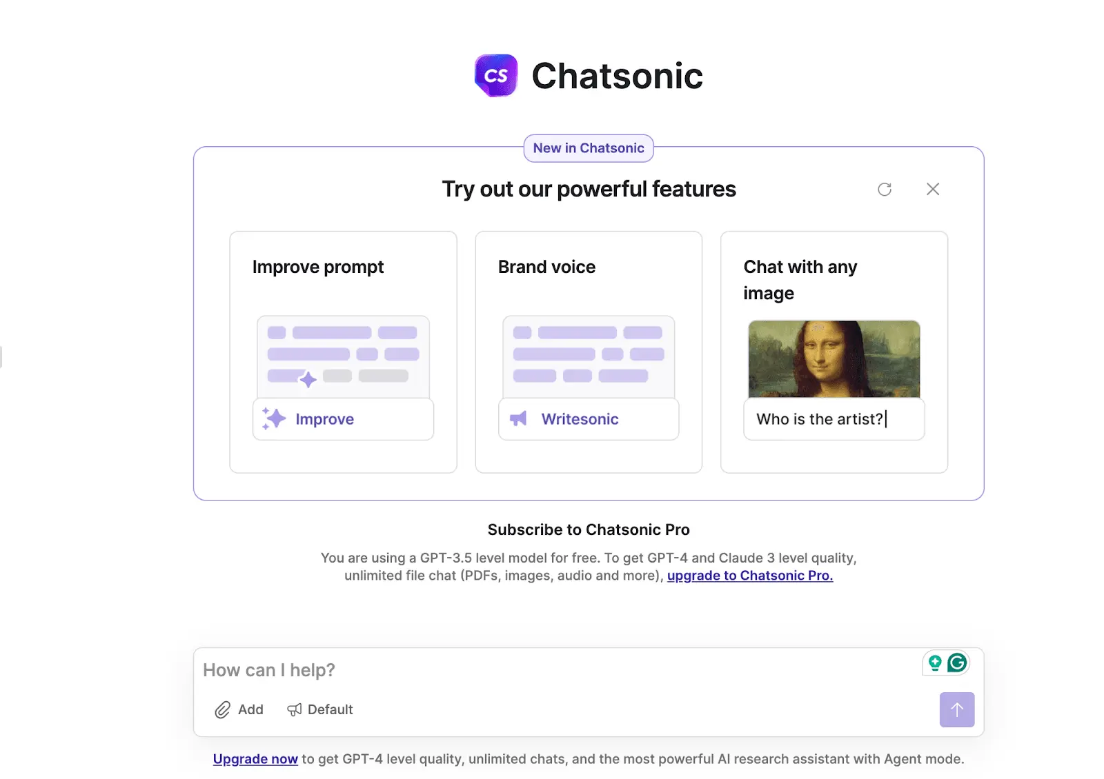 ChatSonic's AI chatbot