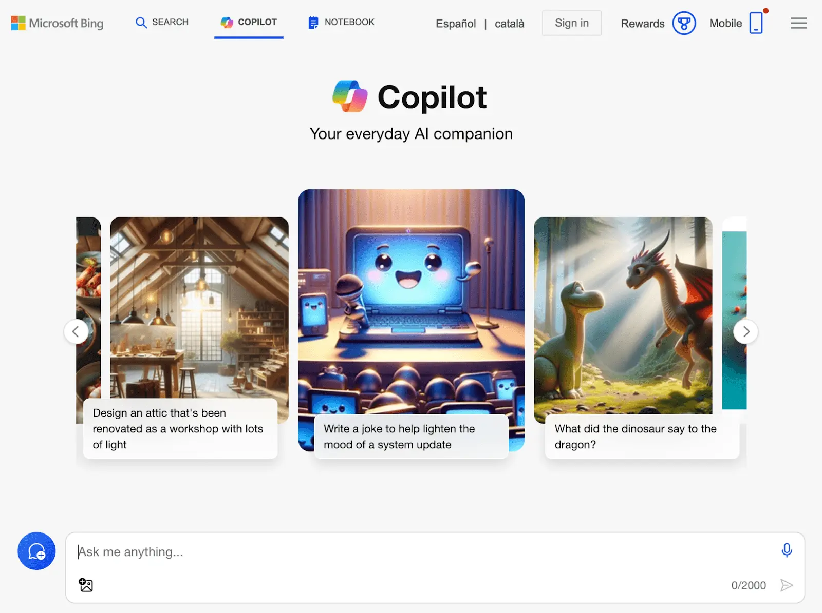 Microsoft Copilot (Bing AI) AI chatbot