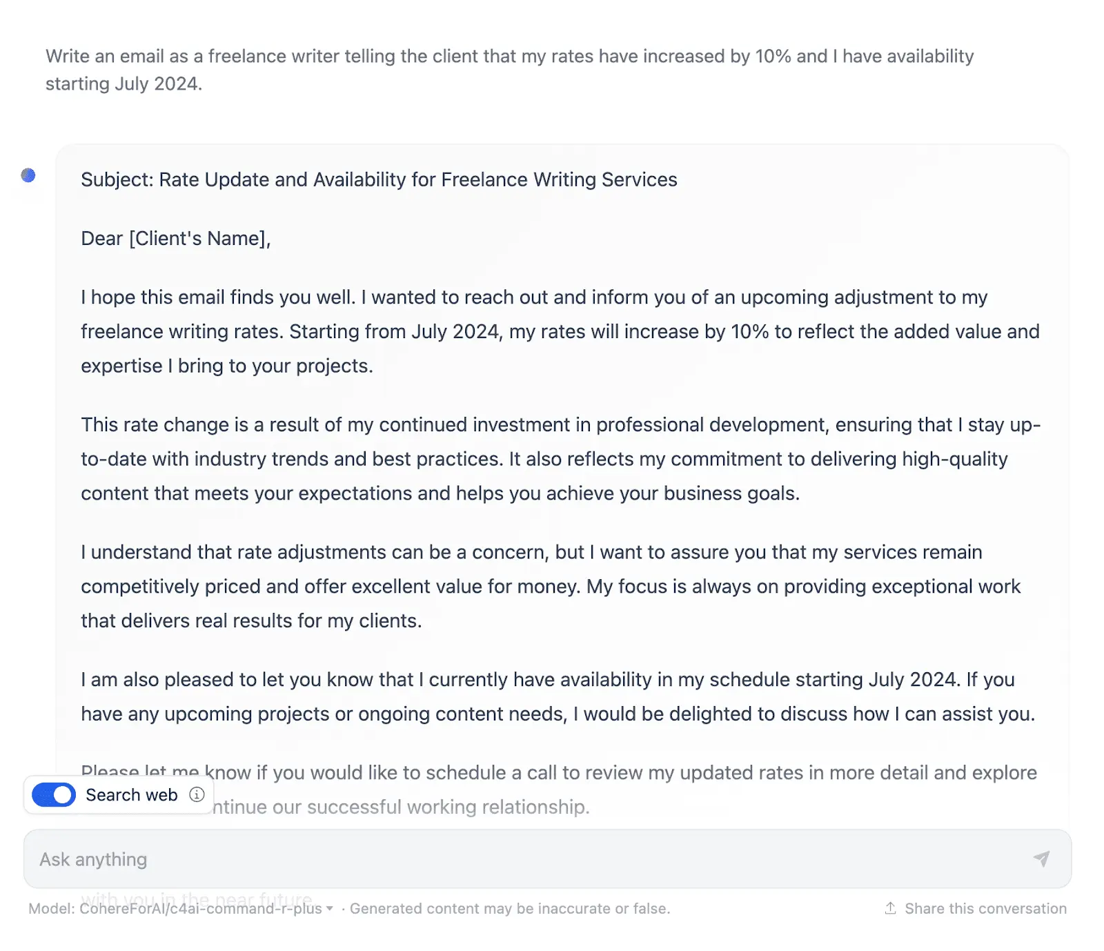 Working with HuggingChat